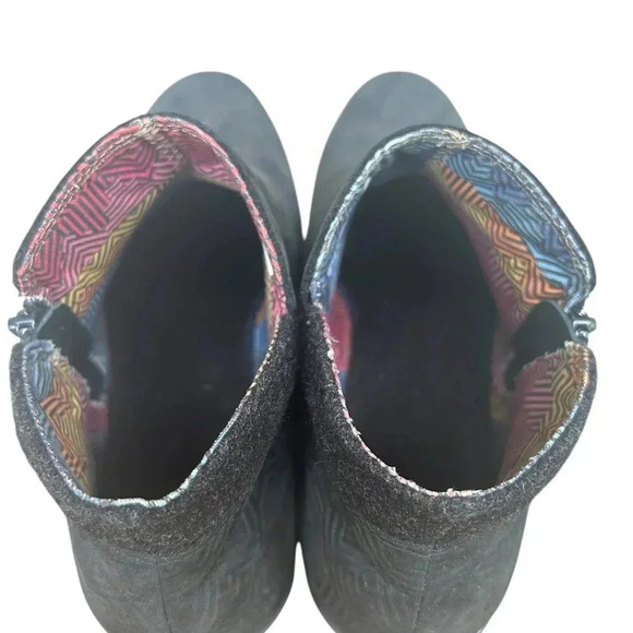 The North Face Bridgeton Waterproof Leather Zip Booties Sz 9 Wool Trim Winter - Picture 6 of 8